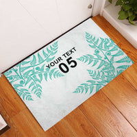 Custom New Zealand Football Rubber Doormat Aotearoa Pride Aqua Version LT05 - Polynesian Pride
