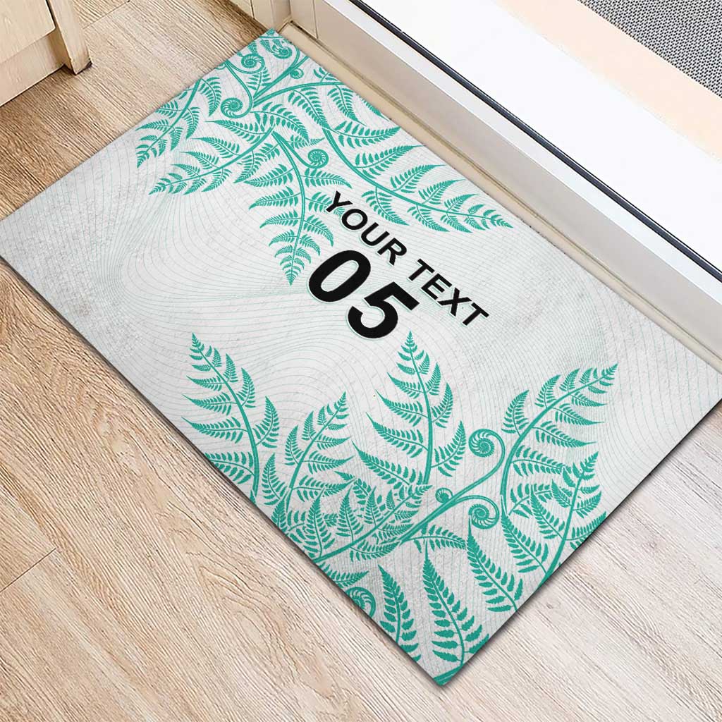 Custom New Zealand Football Rubber Doormat Aotearoa Pride Aqua Version LT05 - Polynesian Pride