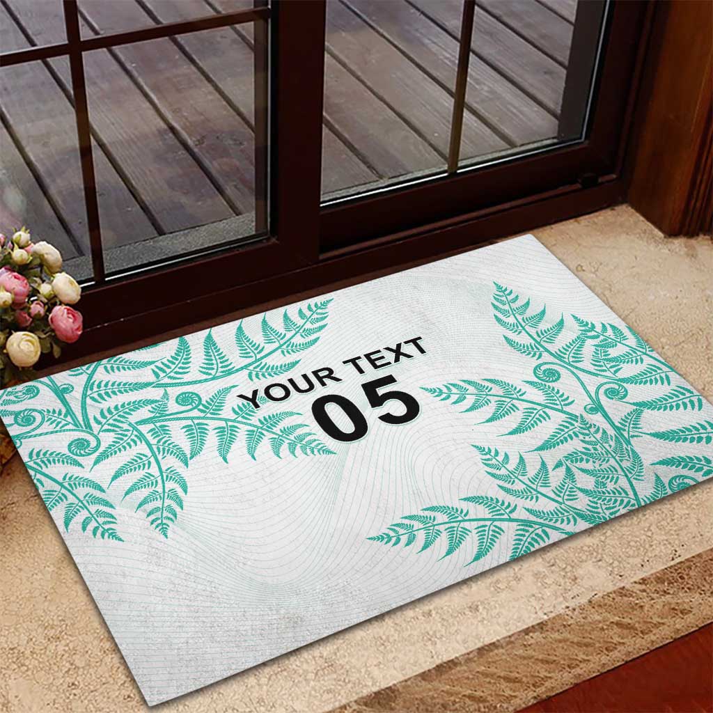 Custom New Zealand Football Rubber Doormat Aotearoa Pride Aqua Version LT05 - Polynesian Pride