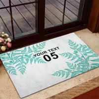 Custom New Zealand Football Rubber Doormat Aotearoa Pride Aqua Version LT05 - Polynesian Pride