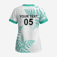 Custom New Zealand Football Scrub Top Aotearoa Pride Aqua Version LT05 - Polynesian Pride