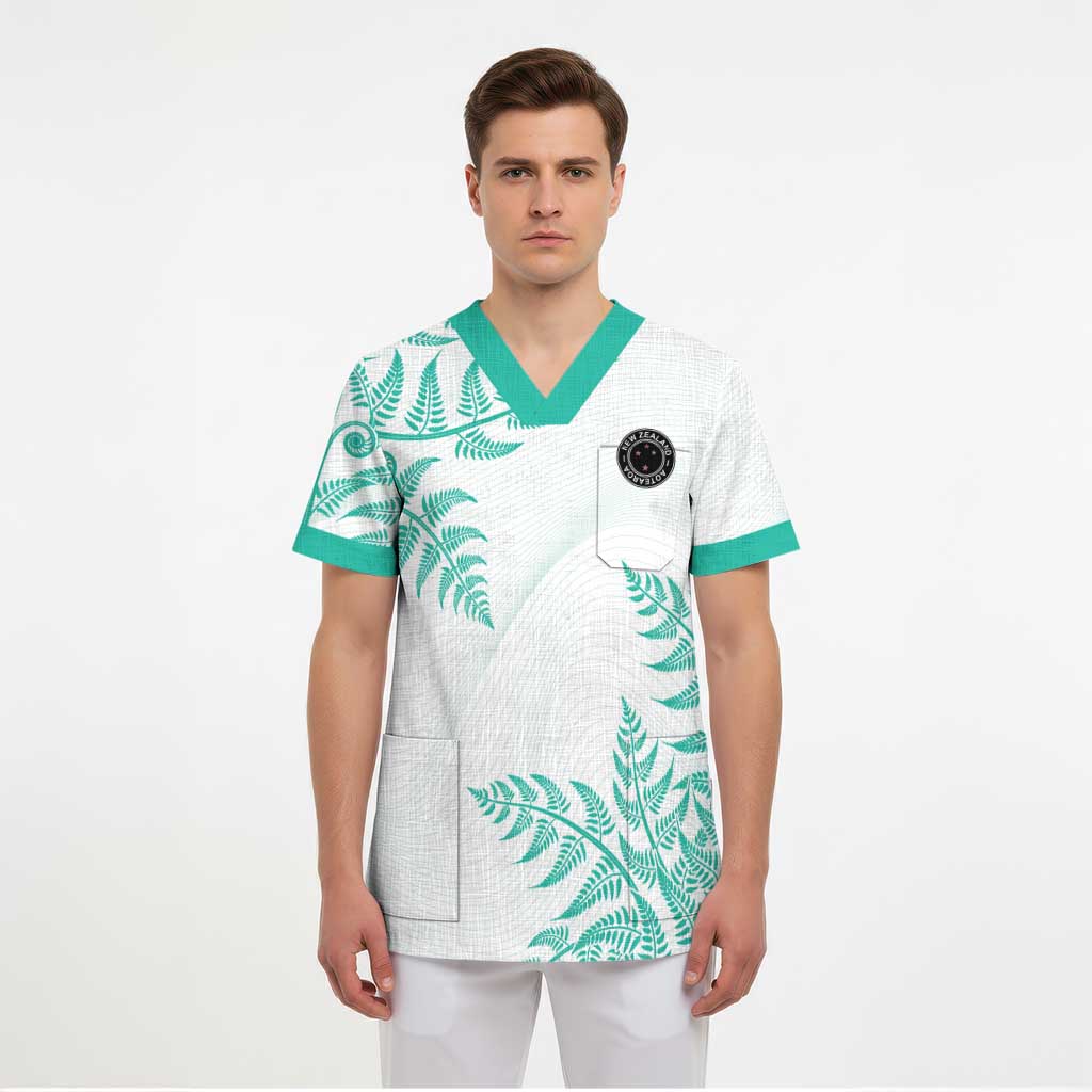 Custom New Zealand Football Scrub Top Aotearoa Pride Aqua Version LT05 - Polynesian Pride