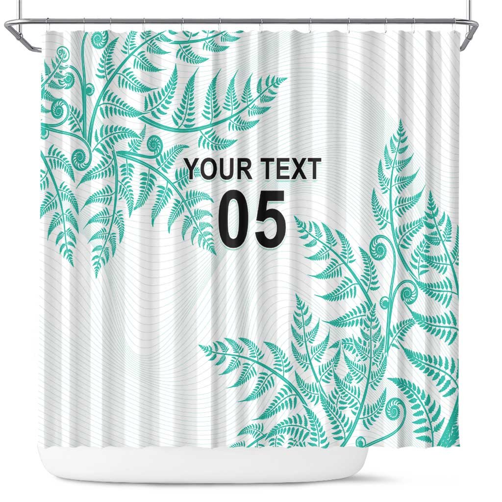 Custom New Zealand Football Shower Curtain Aotearoa Pride Aqua Version - Polynesian Pride