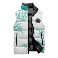 Custom New Zealand Football Sleeveless Puffer Jacket Aotearoa Pride Aqua Version LT05 - Polynesian Pride