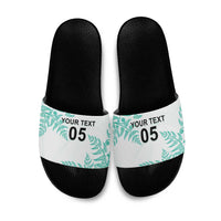 Custom New Zealand Football Slide Sandals Aotearoa Pride Aqua Version LT05 Aqua - Polynesian Pride