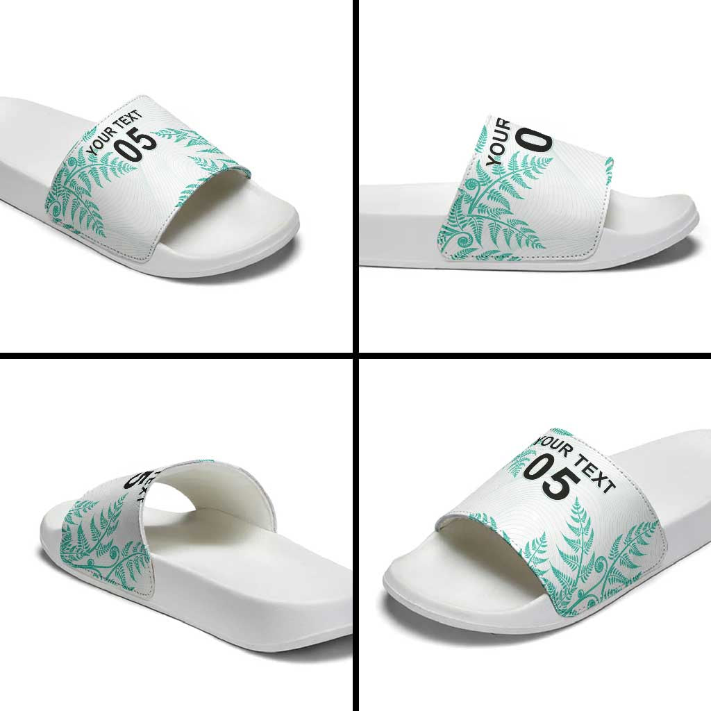 Custom New Zealand Football Slide Sandals Aotearoa Pride Aqua Version LT05 - Polynesian Pride