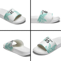 Custom New Zealand Football Slide Sandals Aotearoa Pride Aqua Version LT05 - Polynesian Pride