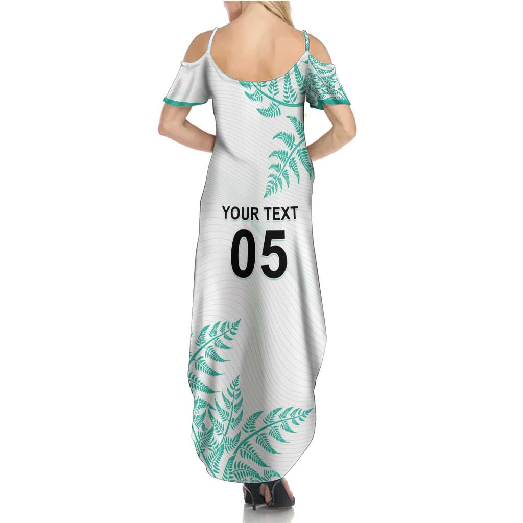 Custom New Zealand Football Summer Maxi Dress Aotearoa Pride Aqua Version - Polynesian Pride