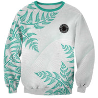 Custom New Zealand Football Sweatshirt Aotearoa Pride Aqua Version LT05 Unisex Aqua - Polynesian Pride