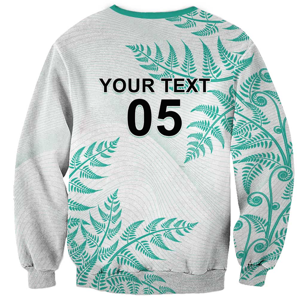 Custom New Zealand Football Sweatshirt Aotearoa Pride Aqua Version LT05 - Polynesian Pride
