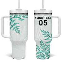Custom New Zealand Football Tumbler With Handle Aotearoa Pride Aqua Version - Polynesian Pride