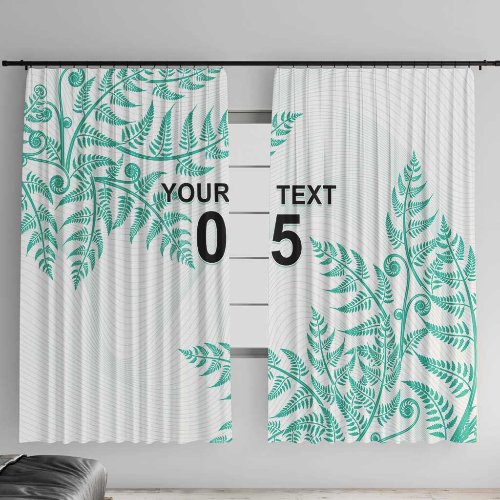 Custom New Zealand Football Window Curtain Aotearoa Pride Aqua Version - Polynesian Pride