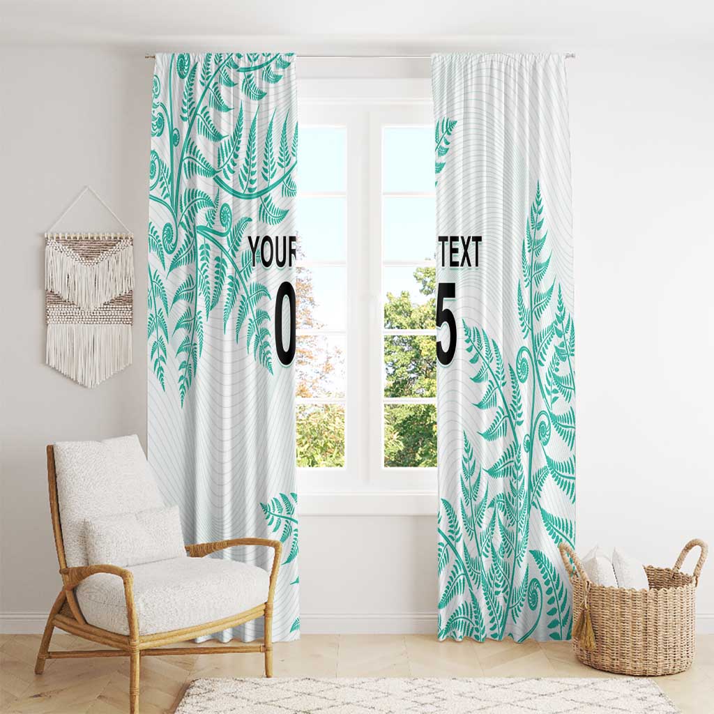 Custom New Zealand Football Window Curtain Aotearoa Pride Aqua Version - Polynesian Pride