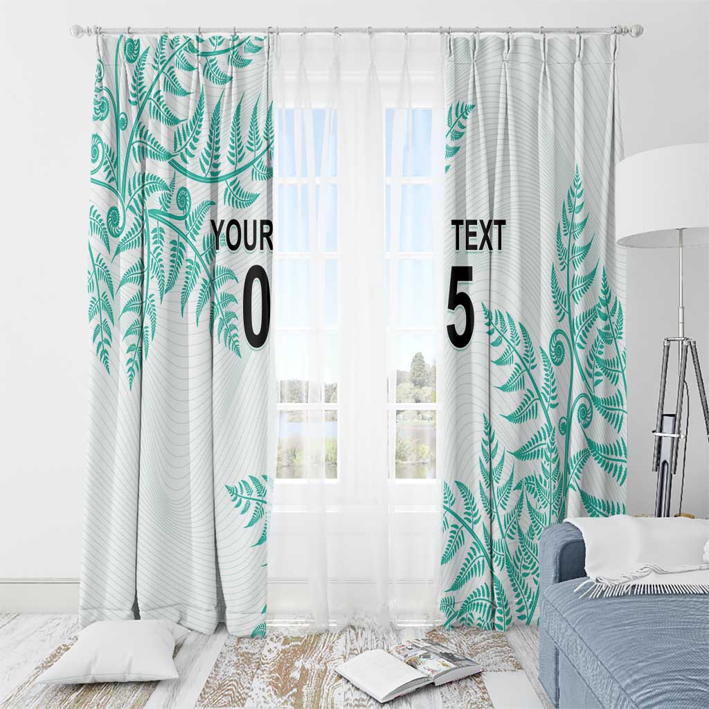 Custom New Zealand Football Window Curtain Aotearoa Pride Aqua Version - Polynesian Pride
