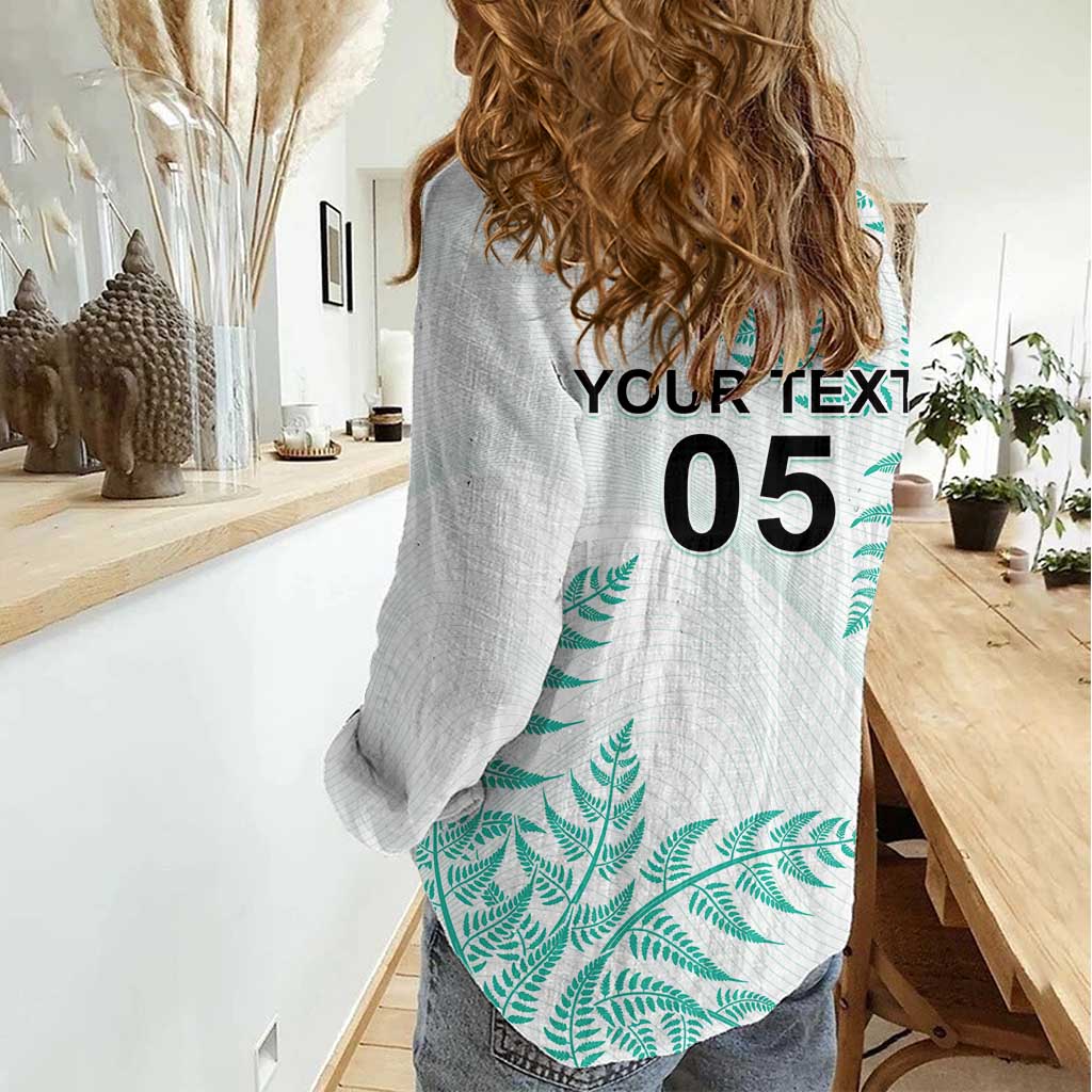 Custom New Zealand Football Women Casual Shirt Aotearoa Pride Aqua Version - Polynesian Pride