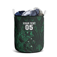 Custom New Zealand Fishing Laundry Basket Maori Tribal Pattern - Polynesian Pride