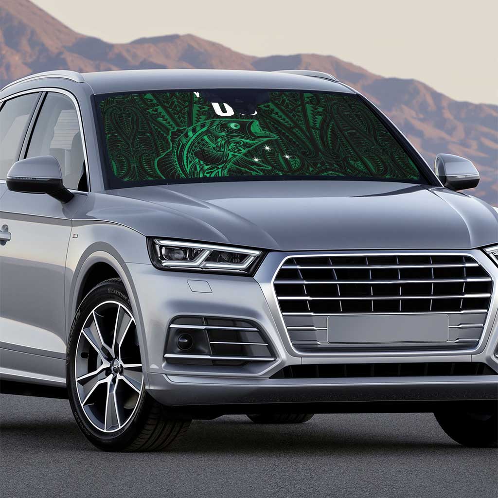 Custom New Zealand Fishing Auto Sun Shade Maori Tribal Pattern - Polynesian Pride