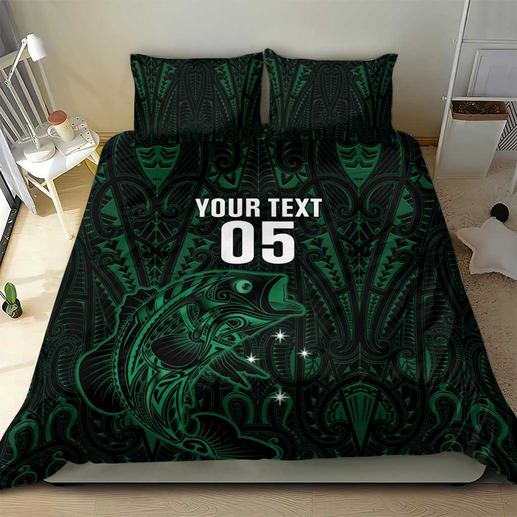 Custom New Zealand Fishing Bedding Set Maori Tribal Pattern - Polynesian Pride