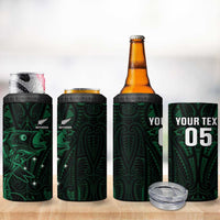 Custom New Zealand Fishing 4 in 1 Can Cooler Tumbler Maori Tribal Pattern - Polynesian Pride