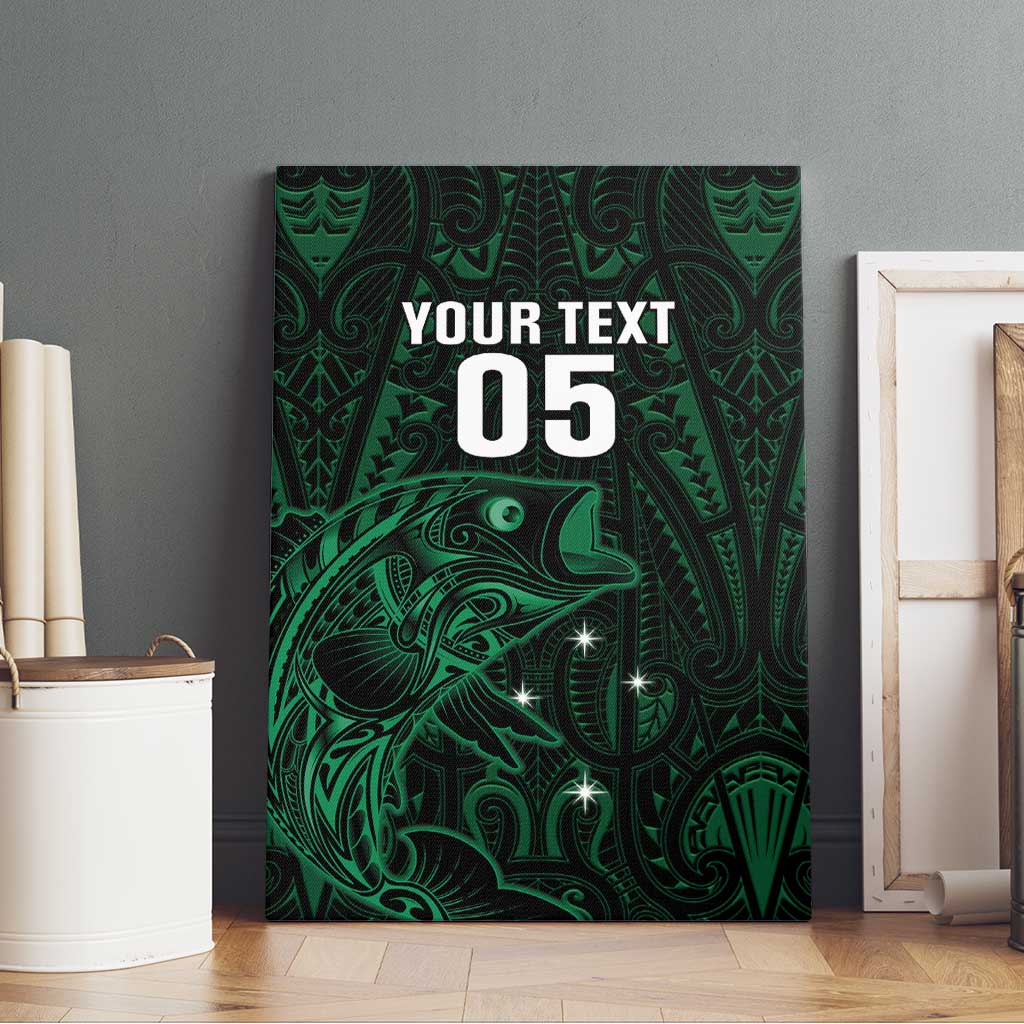 Custom New Zealand Fishing Canvas Wall Art Maori Tribal Pattern - Polynesian Pride