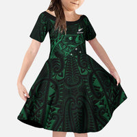 Custom New Zealand Fishing Family Matching Off Shoulder Maxi Dress and Hawaiian Shirt Maori Tribal Pattern - Polynesian Pride