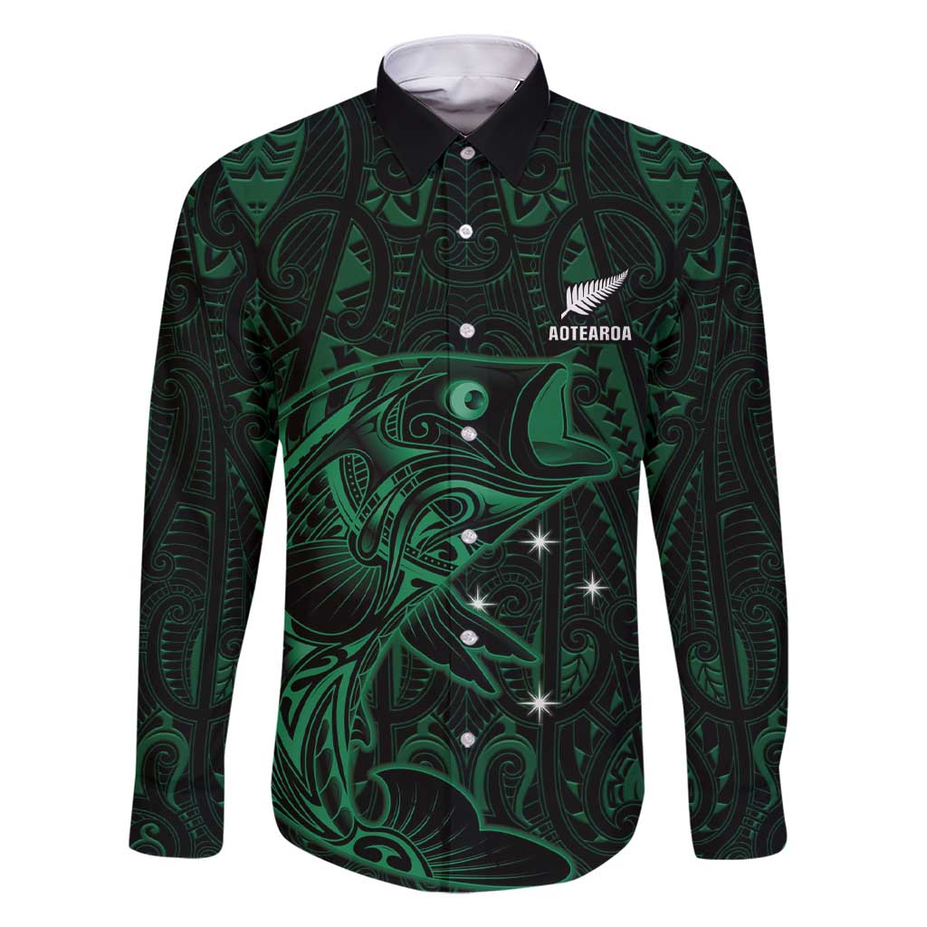 Custom New Zealand Fishing Family Matching Short Sleeve Bodycon Dress and Hawaiian Shirt Maori Tribal Pattern - Polynesian Pride