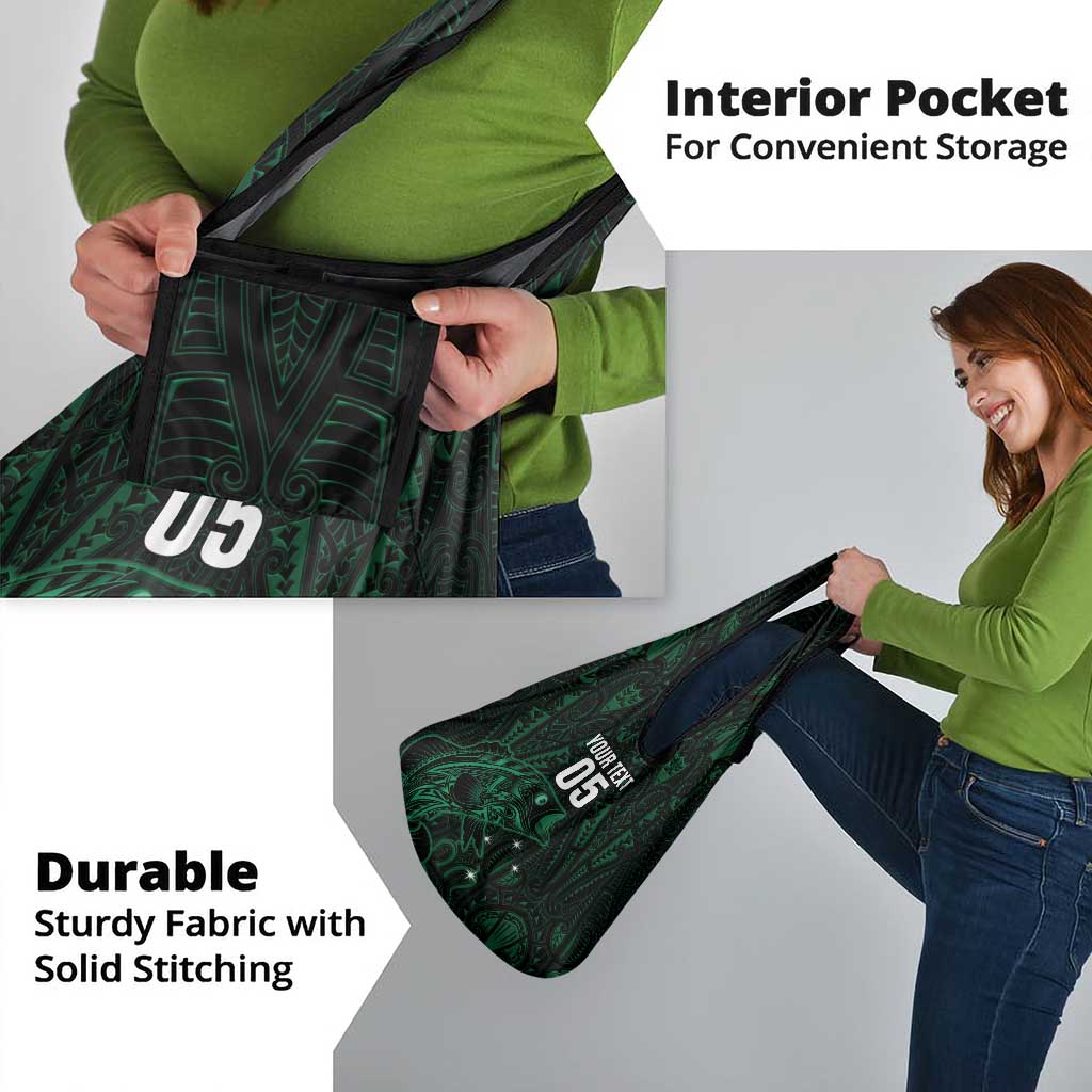 Custom New Zealand Fishing Grocery Bag Maori Tribal Pattern - Polynesian Pride