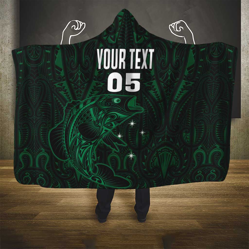 Custom New Zealand Fishing Hooded Blanket Maori Tribal Pattern - Polynesian Pride