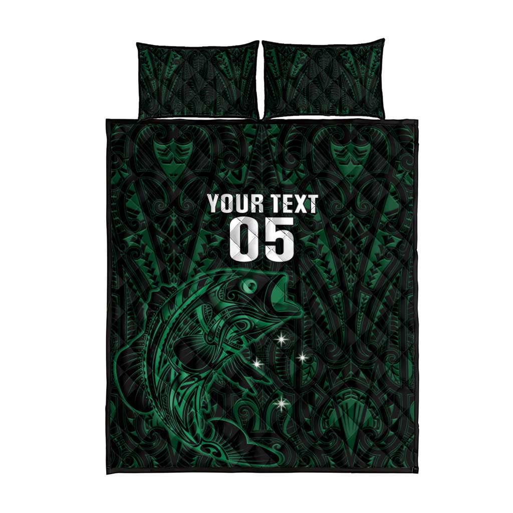 Custom New Zealand Fishing Quilt Bed Set Maori Tribal Pattern - Polynesian Pride