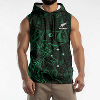 Custom New Zealand Fishing Sleeveless Hoodie Maori Tribal Pattern - Polynesian Pride