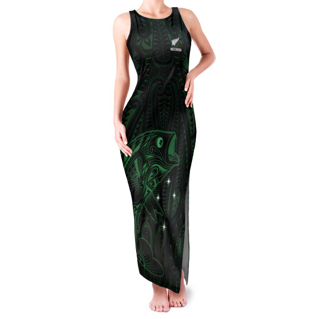 Custom New Zealand Fishing Tank Maxi Dress Maori Tribal Pattern - Polynesian Pride