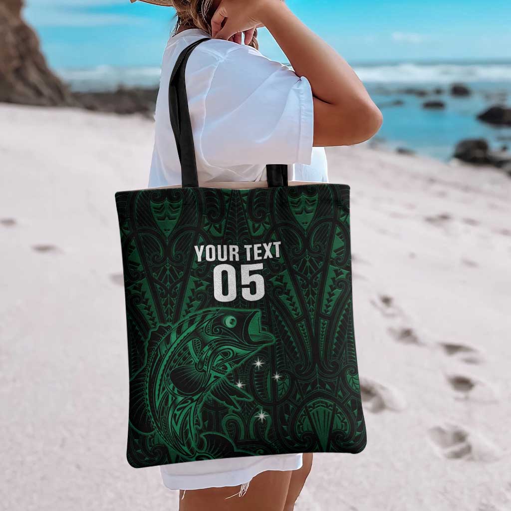 Custom New Zealand Fishing Tote Bag Maori Tribal Pattern - Polynesian Pride