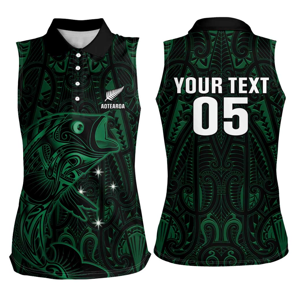 Custom New Zealand Fishing Women Sleeveless Polo Shirt Maori Tribal Pattern - Polynesian Pride