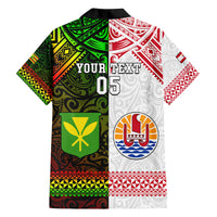 Custom Hawaii And Tahiti Family Matching Long Sleeve Bodycon Dress and Hawaiian Shirt Coat Of Arms Polynesian Pattern LT05 - Polynesian Pride