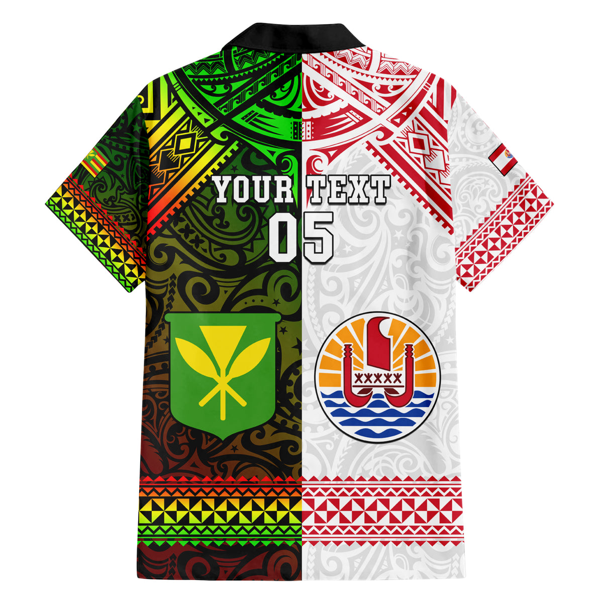 Custom Hawaii And Tahiti Hawaiian Shirt Coat Of Arms Polynesian Pattern LT05 - Polynesian Pride