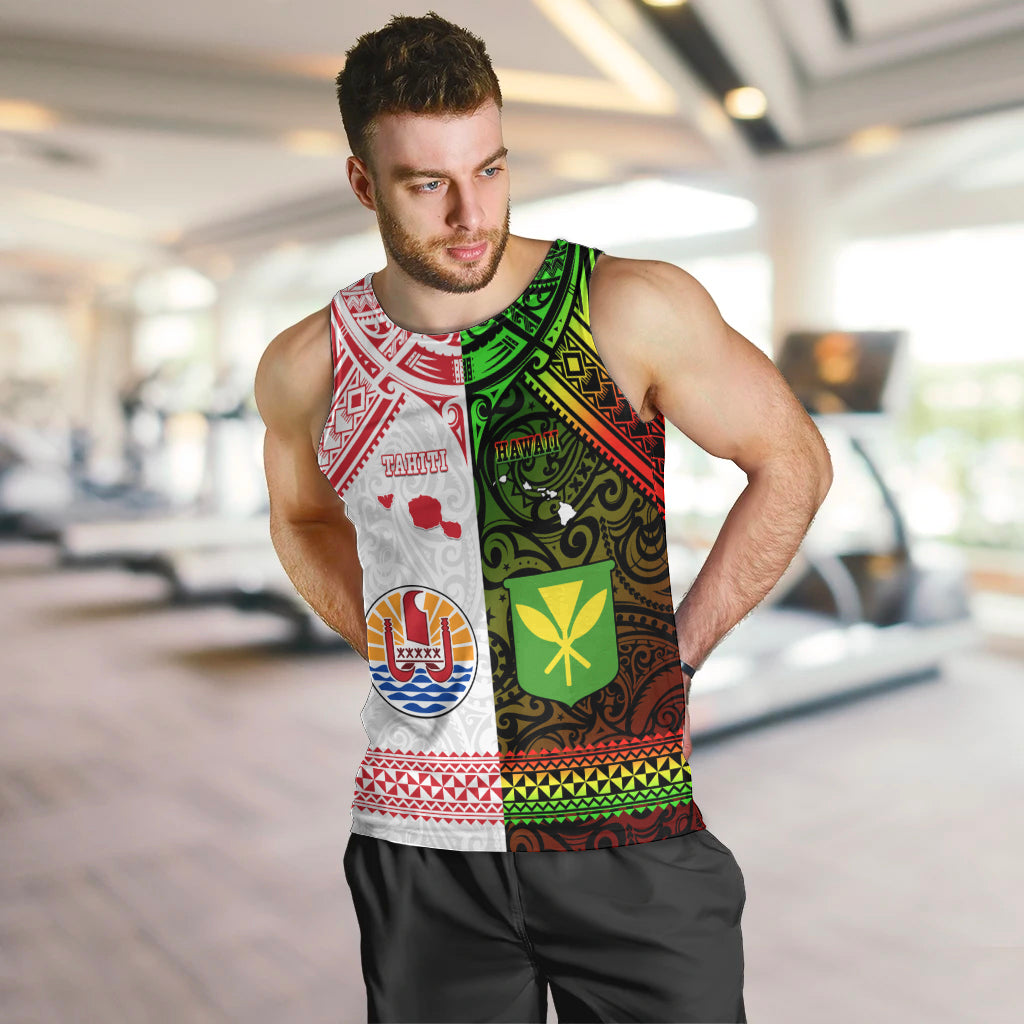 Custom Hawaii And Tahiti Men Tank Top Coat Of Arms Polynesian Pattern LT05 Reggae - Polynesian Pride