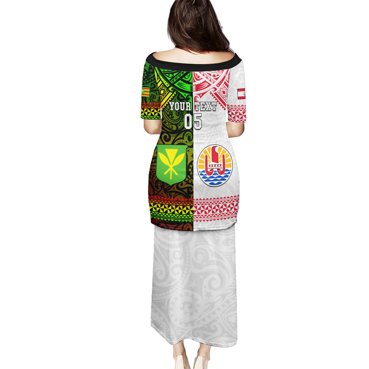 Custom Hawaii And Tahiti Puletasi Coat Of Arms Polynesian Pattern LT05 - Polynesian Pride