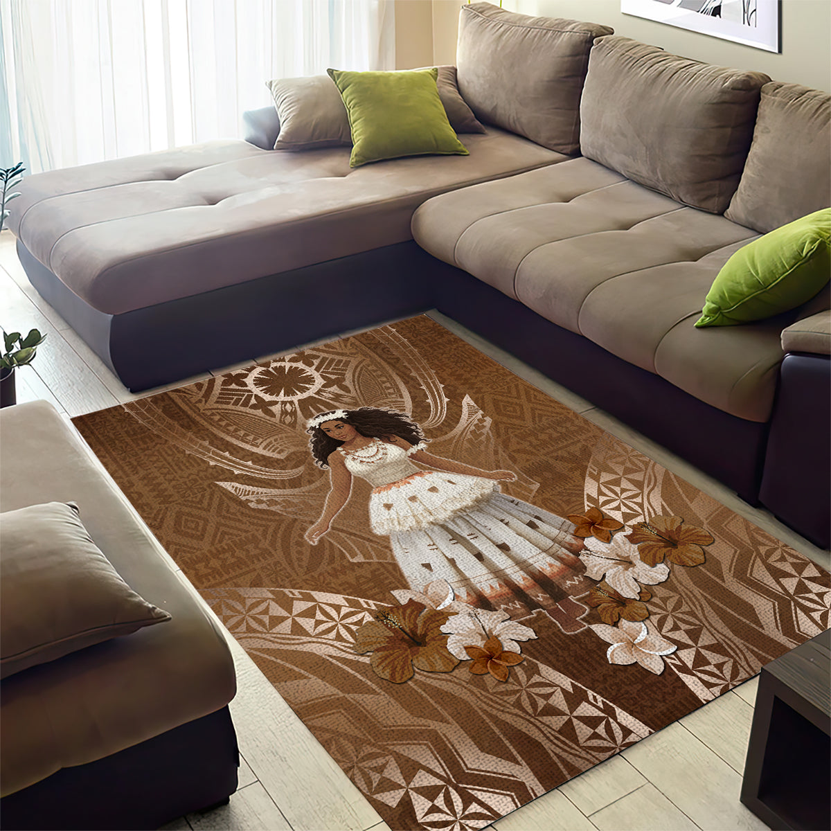 Bula Fiji Women's Day Area Rug With Fijian Tapa Pattern