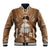 Bula Fiji Women's Day Baseball Jacket With Fijian Tapa Pattern LT05 Unisex Brown - Polynesian Pride