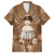 Bula Fiji Women's Day Family Matching Off Shoulder Long Sleeve Dress and Hawaiian Shirt With Fijian Tapa Pattern LT05 Dad's Shirt - Short Sleeve Brown - Polynesian Pride