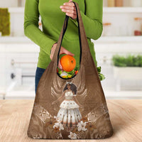 Bula Fiji Women's Day Grocery Bag With Fijian Tapa Pattern