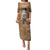 Bula Fiji Women's Day Puletasi With Fijian Tapa Pattern LT05 Long Dress Brown - Polynesian Pride