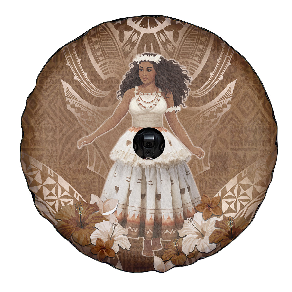 Bula Fiji Women's Day Spare Tire Cover With Fijian Tapa Pattern