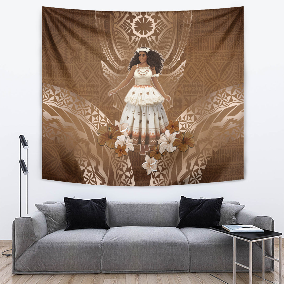 Bula Fiji Women's Day Tapestry With Fijian Tapa Pattern