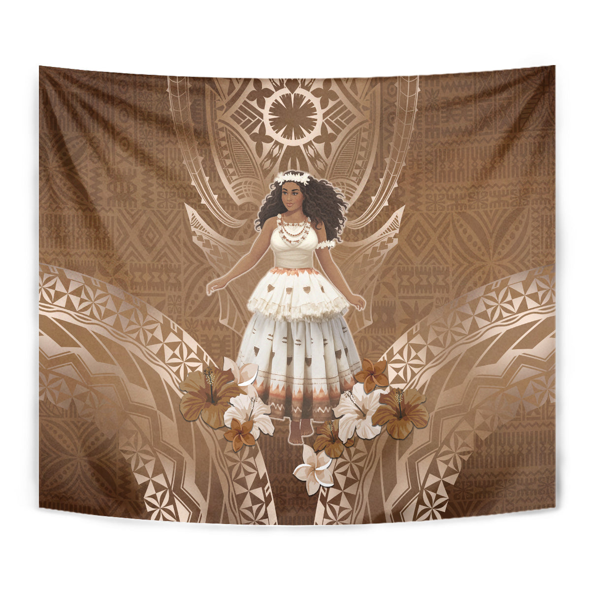 Bula Fiji Women's Day Tapestry With Fijian Tapa Pattern