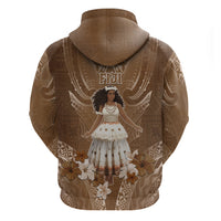 Bula Fiji Women's Day Zip Hoodie With Fijian Tapa Pattern LT05 - Polynesian Pride