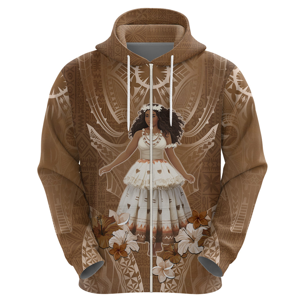 Bula Fiji Women's Day Zip Hoodie With Fijian Tapa Pattern LT05 - Polynesian Pride