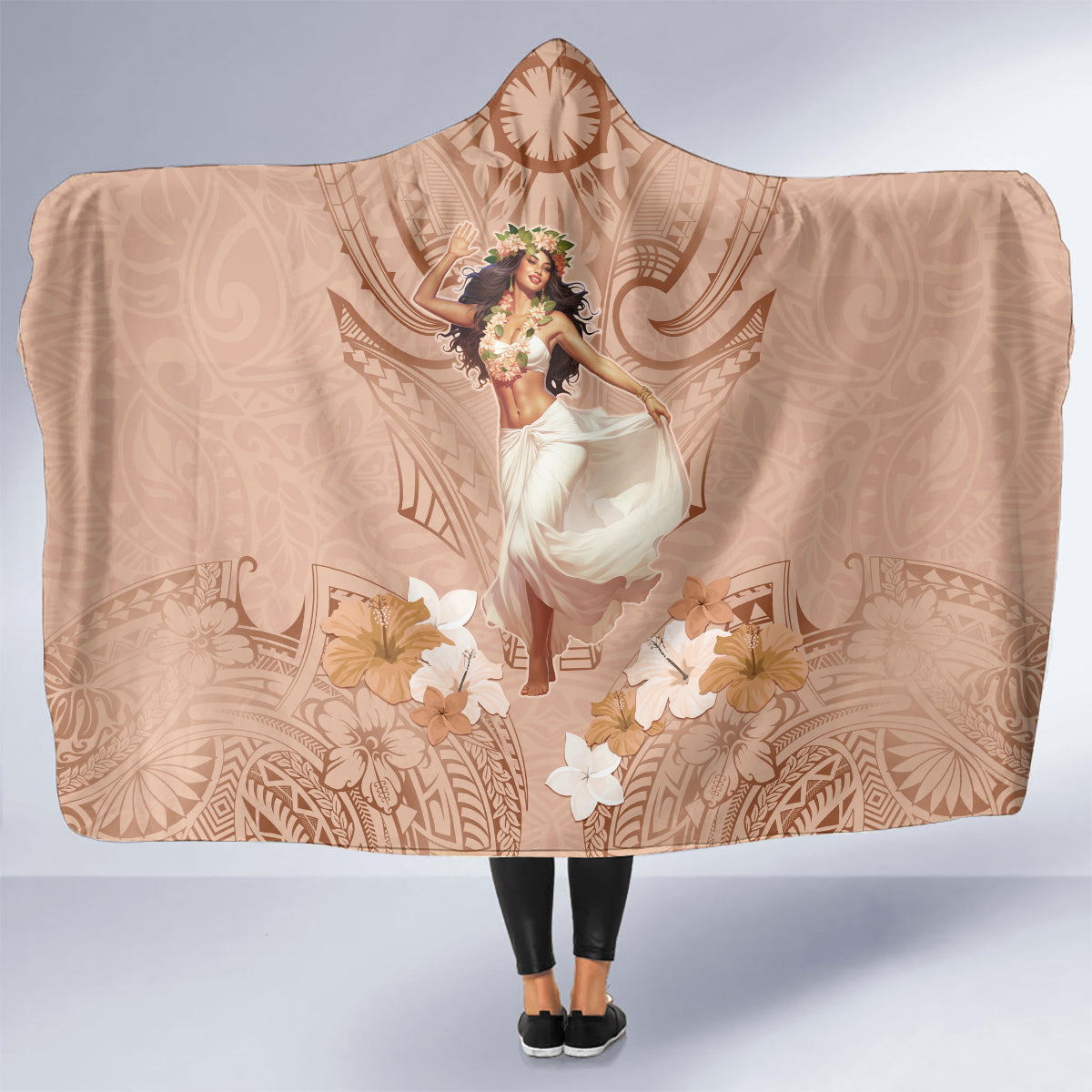 Hawaii Women's Day Hooded Blanket With Polynesian Pattern LT05 - Polynesian Pride