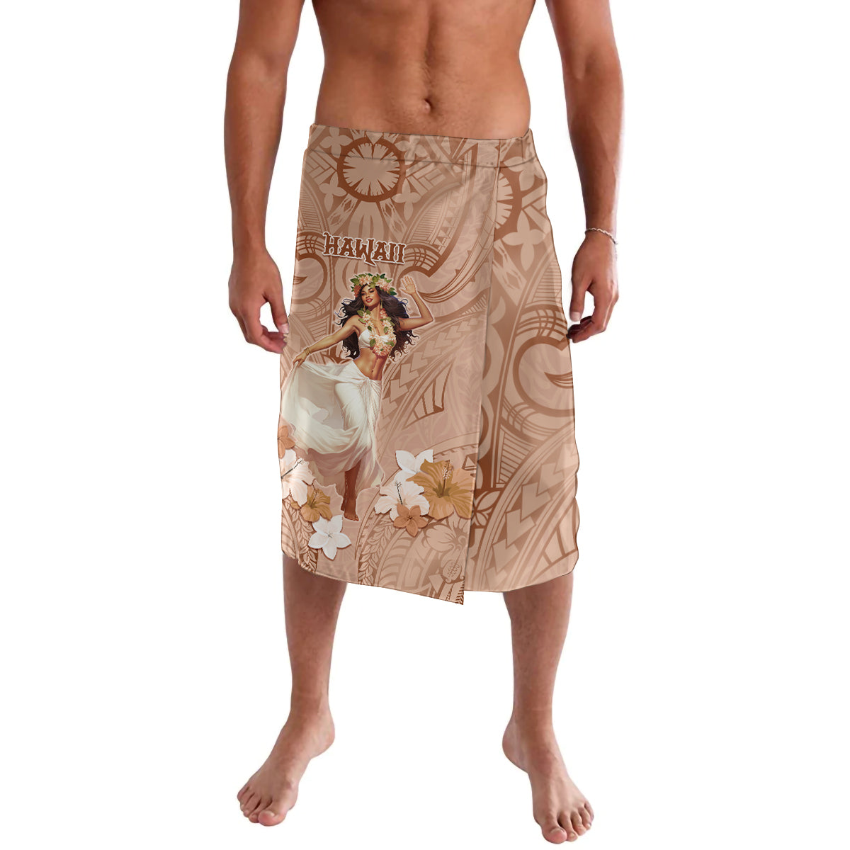 Hawaii Women's Day Lavalava With Polynesian Pattern LT05 Brown - Polynesian Pride