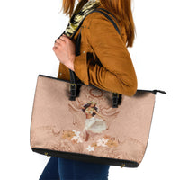 Hawaii Women's Day Leather Tote Bag With Polynesian Pattern LT05 Brown - Polynesian Pride